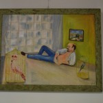 Ļeņins bez krekla, izaicinošā pozā. Ar papagaiļiem. Double wtf?