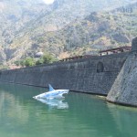 Otrā mūra pusē dzīvo haizivs! Neesmu drošs, ka tā ir īsta, bet labāk ūdenī nekāpt.