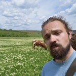 Tā kā Karīnas līdzi nav, taisu selfijus. Šeit - ar govi.